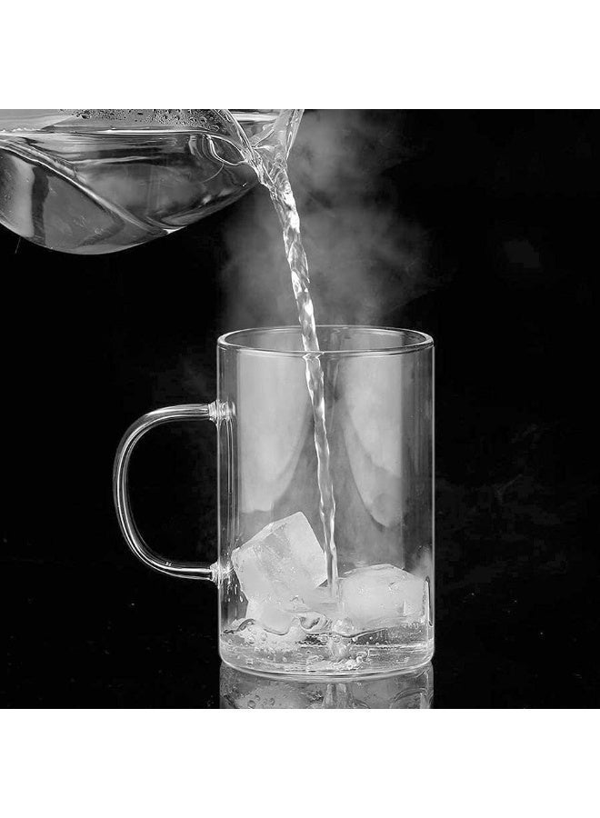 هوم زون هوم زون 16.9 اونصة كوب شاي من زجاج البوروسيليكات مع سلة نقع وتصفية من الستانلس ستيل وغطاء كوب شاي لنقع الشاي السائب سعة 500 مل (شفاف) - Image 4